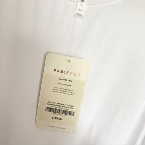 Fabletics Alia Tied Tank Top Medium White NWT - Picture 6 of 6